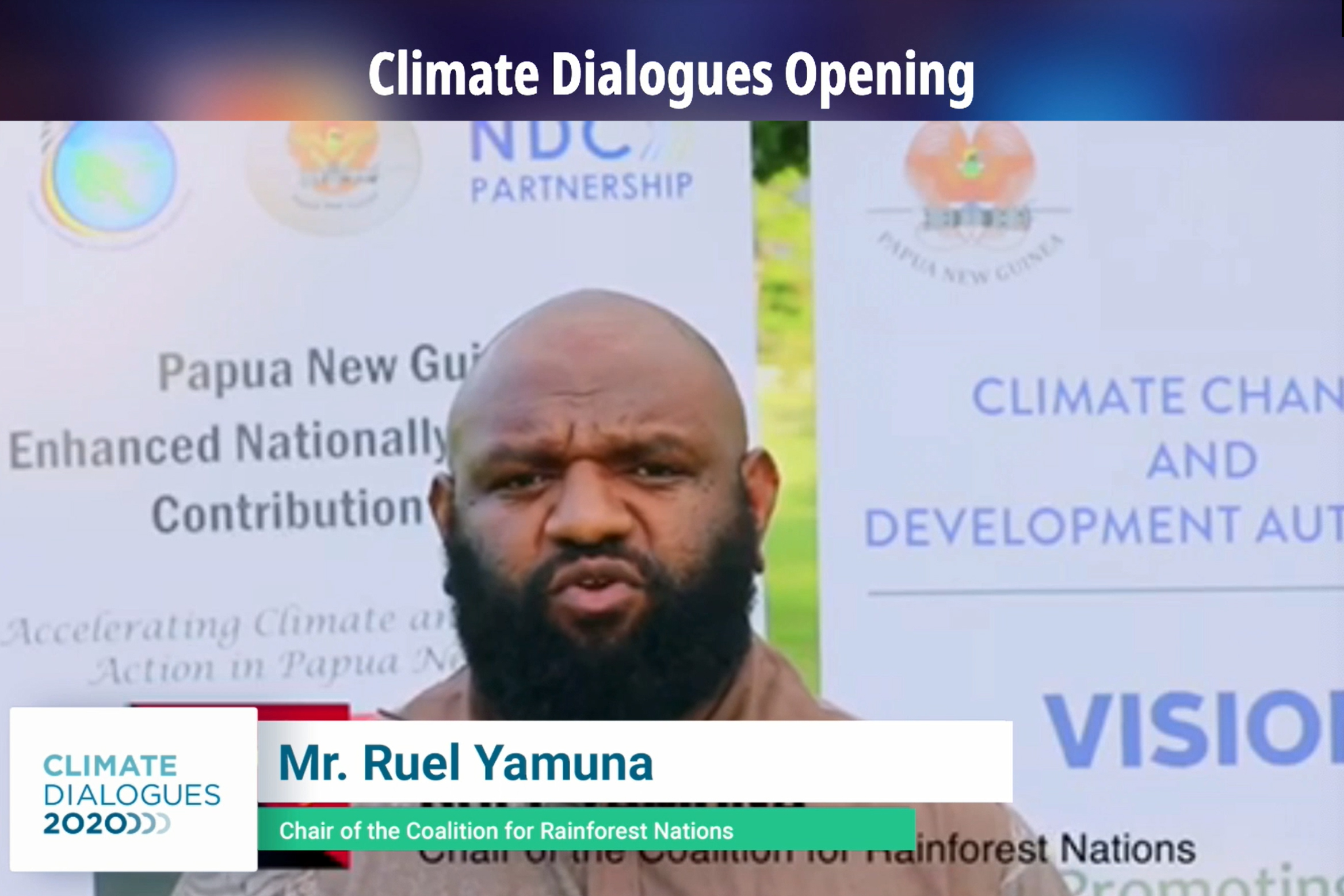 Ruel Yamuna, Papua New Guinea, for the Coalition of Rainforest Nations
