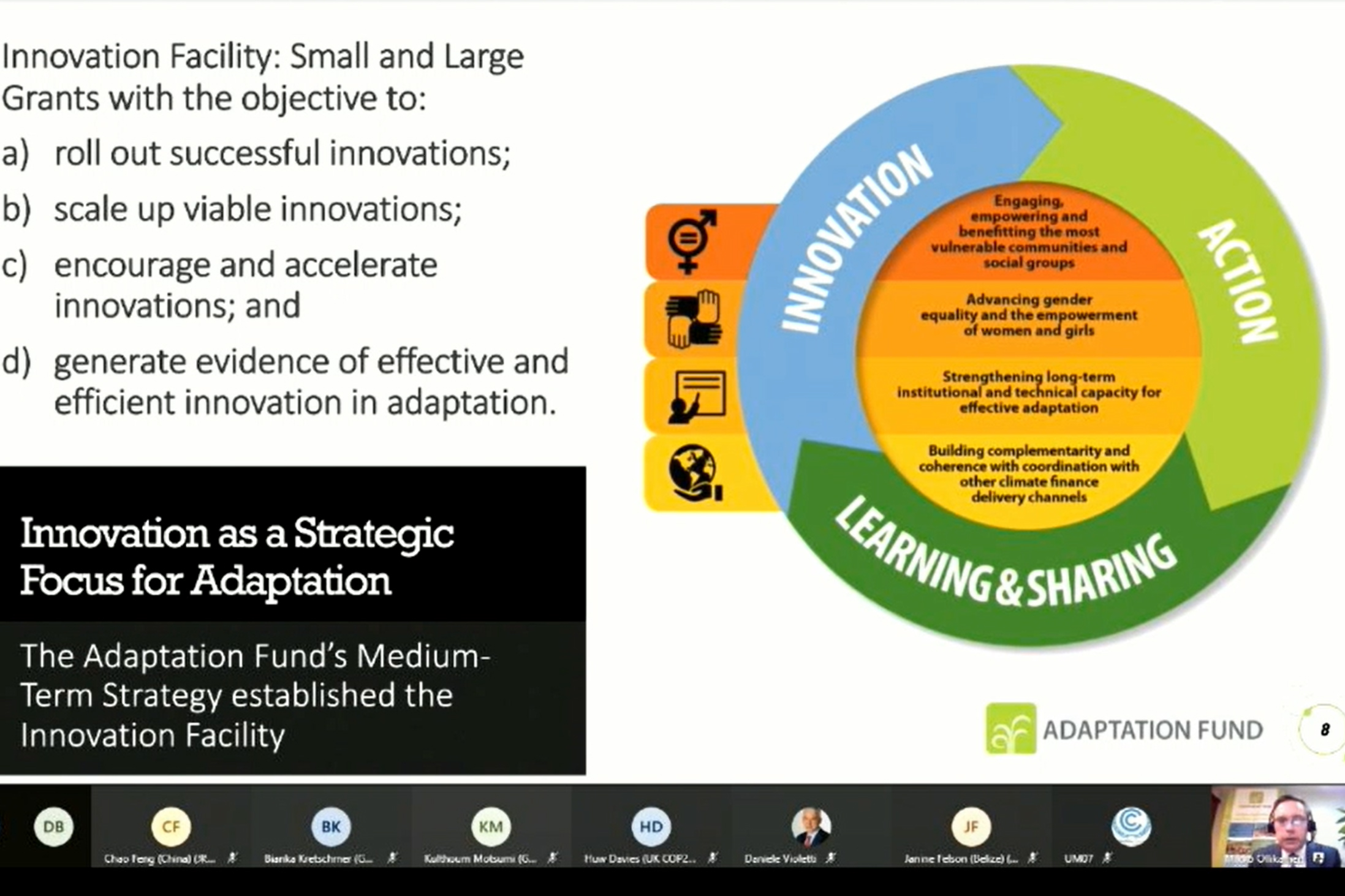 A slide from the presetation of Mikko Ollikainen, Adaptation Fund Board secretariat