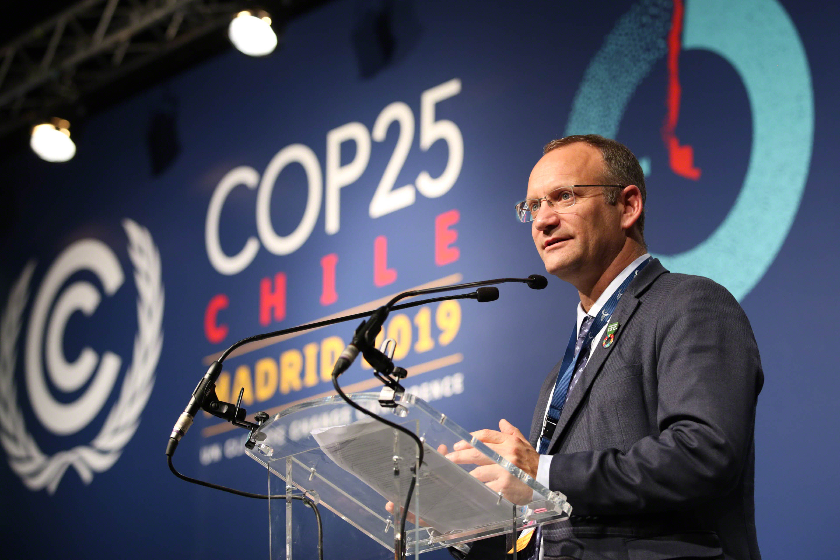 Gonzalo Muñoz, High-Level Champion, Chile, speaks during the launch of the 2019 Yearbook and the Climate Action Pathway.