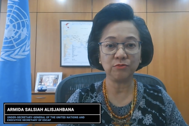 Armida Salsiah Alisjahbana, Executive Secretary, UN ESCAP, delivered opening remarks by video