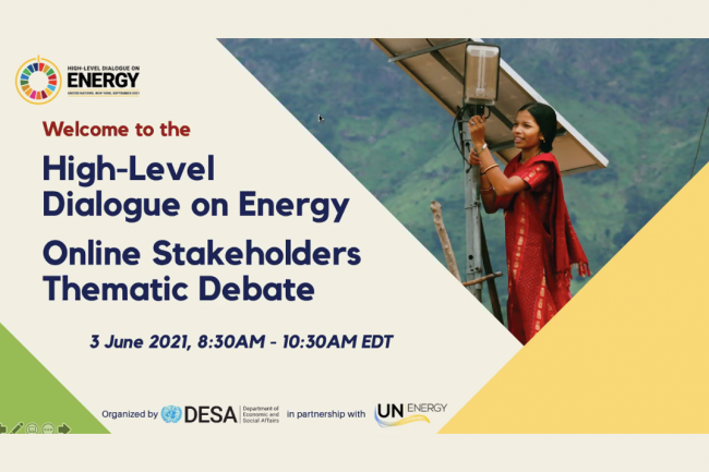 UNDESA organized a stakeholder thematic debate in the lead up to the High-level Dialogue on Energy