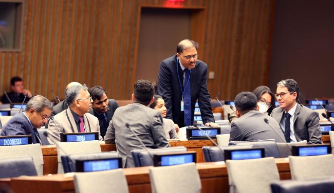 Huddle with India, Brazil, Malaysia and Indonesia