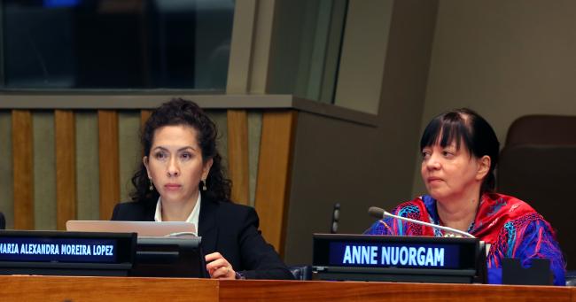 Maria Alexandra Lopez and Anne Nuorgam 