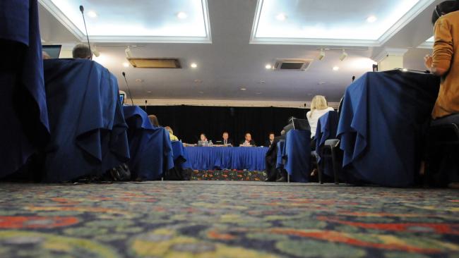 A view of the dais during the last day of the Assembly