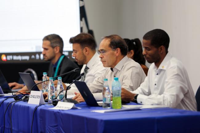 View of the dais during the Thematic Group