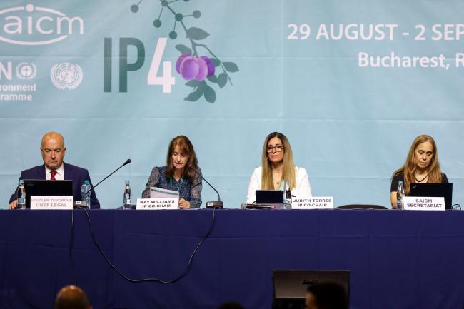 View of the dais during the Plenary Session