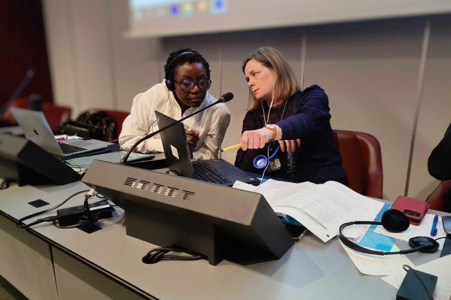 Strategic Matters Contact Group co-chairs Abena Ayensu, Ghana, and Sophie Bernier, Canada