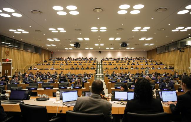 View of the room during an informal discussion on the preamble