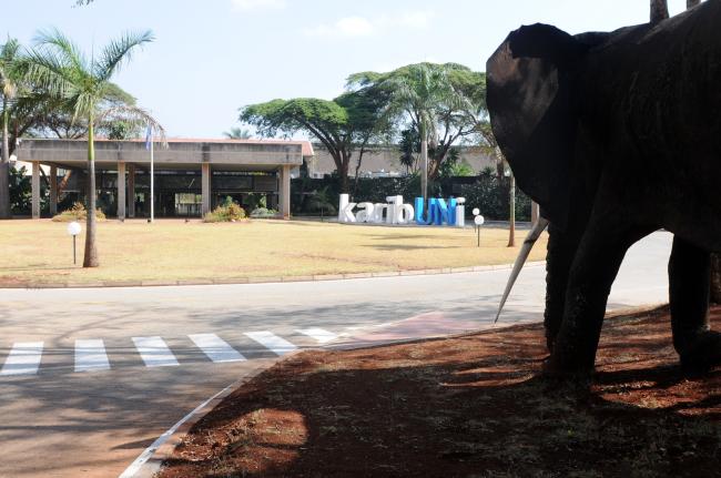 A view of the entrance to the UN Environment Programme (UNEP) headquarters