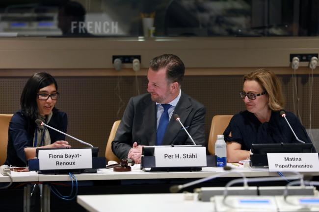 From L-R: Fiona Bayat-Renoux,Chief, Green Climate Finance Unit, UN Capital Development Fund; Per Stahl, Chief Investment Officer, Jäderberg & Cie; and Matina Papathanasiou, Founding Partner, QIC Global Infrastructure 