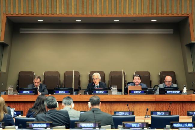 View of the dais during the plenary