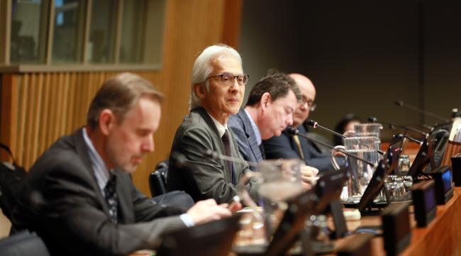 View of the dais during the plenary