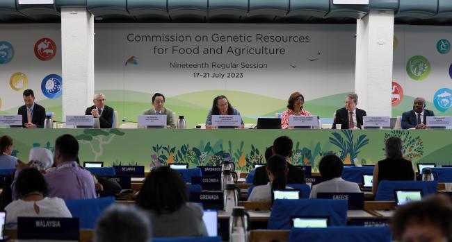 View of the dais during the opening session