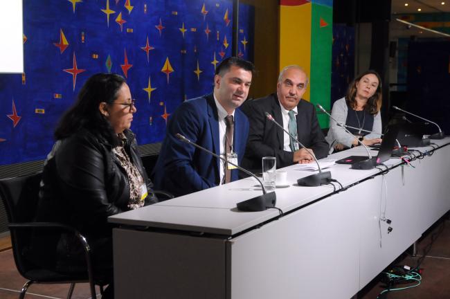 Panel discussion (L-R) Maria-Innes Esquivel, Panama; Igor Galic, Montenegro; Mazen Malkawi, WHO EMRO; and Raquel Duarte Davidson, UK 