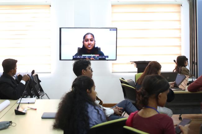 Mirtha, Youth participant from Malaysia, delivered her opening remarks to the youth forum 