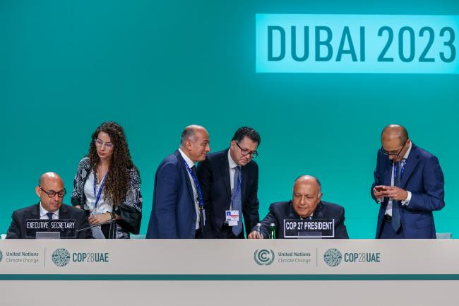 View of the dais before the opening session