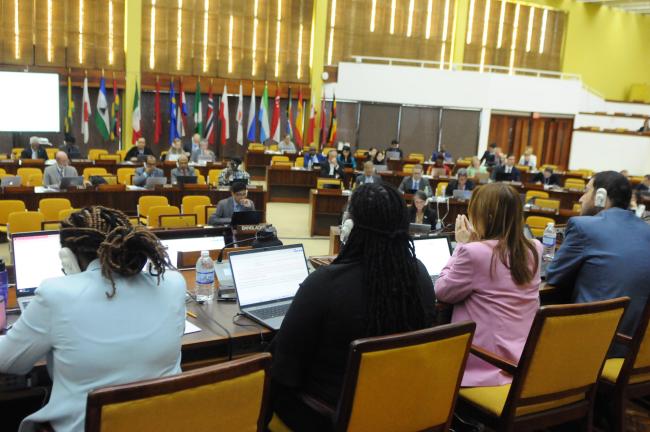 A view of the room from the dais perspective