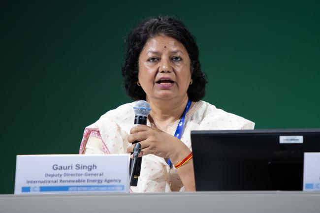 Gauri Singh, International Renewable Energy Agency -UNFCCC - SideEvent - 9dec2023 - Photo
