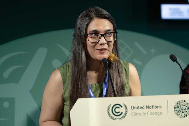 Hira Amjad, Executive Director DASTAK Foundation - WECF-Side Event -COP28 5dec2023 - Photo