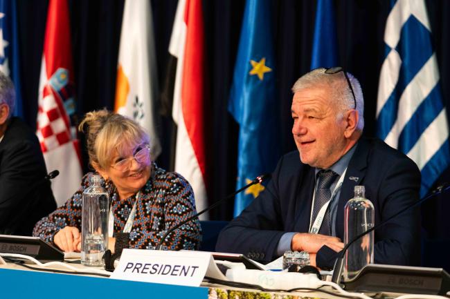 Tatjana Hema, Coordinator of UNEPMAP – Barcelona Convention and Mitja Bricelj, COP 23 President