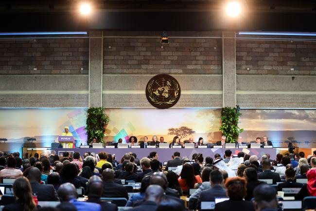 View of the dais during the opening plenary