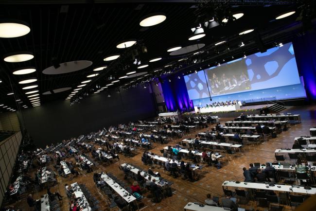 Delegates gather in plenary for the first day of SB 60