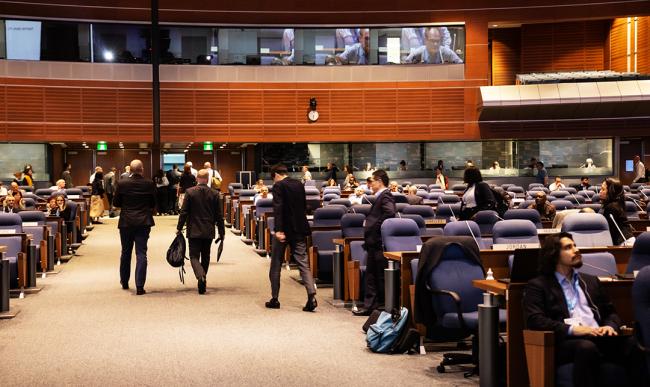 Delegates leaving the meeting - OEWG46 - 12July2024