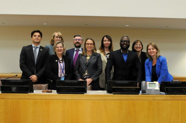 Group photo of panelists at the end of the event