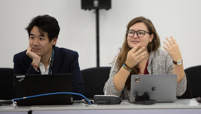 David Dao, co-founder and executive director of GainForest, and Marie-Claire Graf - Co-Founder, Youth Negotiators Academy - Future Leaders Network - UNCCD - COP16 - 11Dec2024  - Future Leaders Network - UNCCD - COP16 - 11Dec2024