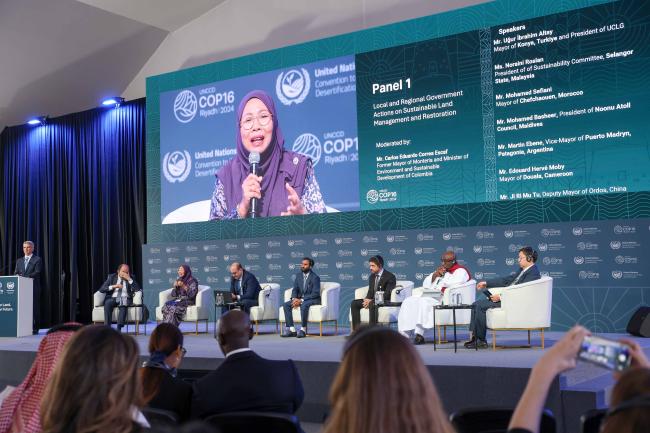 View of the panel during the Mayors' Forum